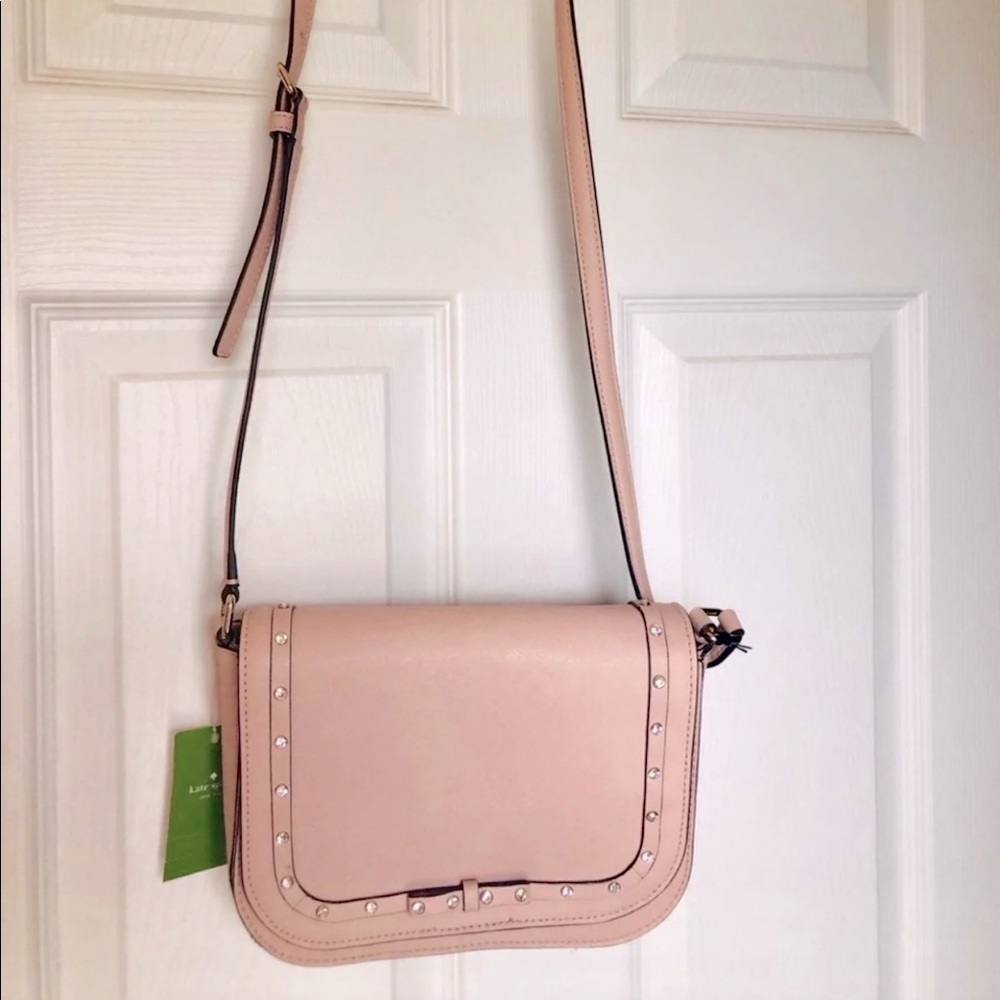 Kate Spade Blush crossbody with diamond studs